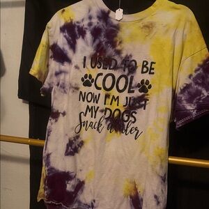 Gildan Tie-Dye Short Sleeve Tee - Purple, Yellow, White